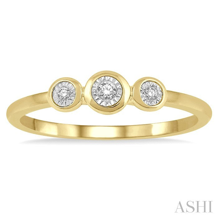 Stackable Round Shape Past Present & Future Diamond Promise Ring