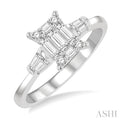 Emerald Shape Fusion Diamond Engagement Ring