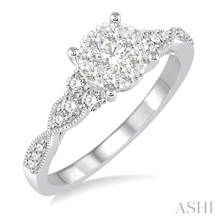 Round Shape Lovebright Diamond Engagement Ring