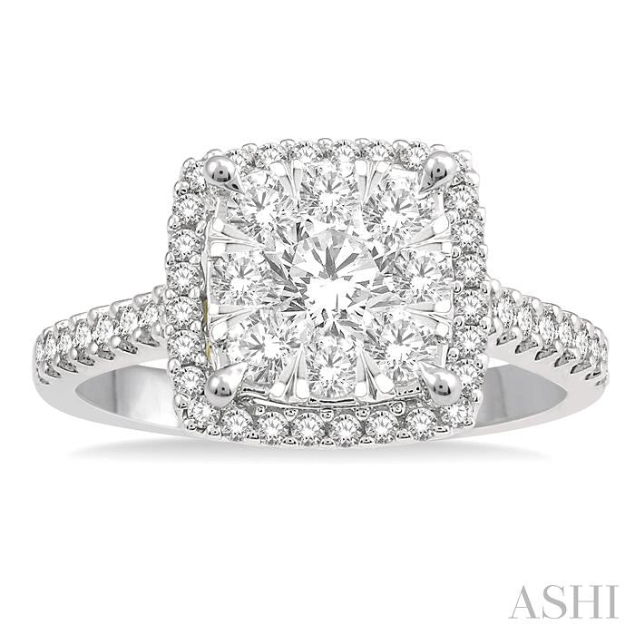 Cushion Shape Halo Lovebright Essential Diamond Engagement Ring