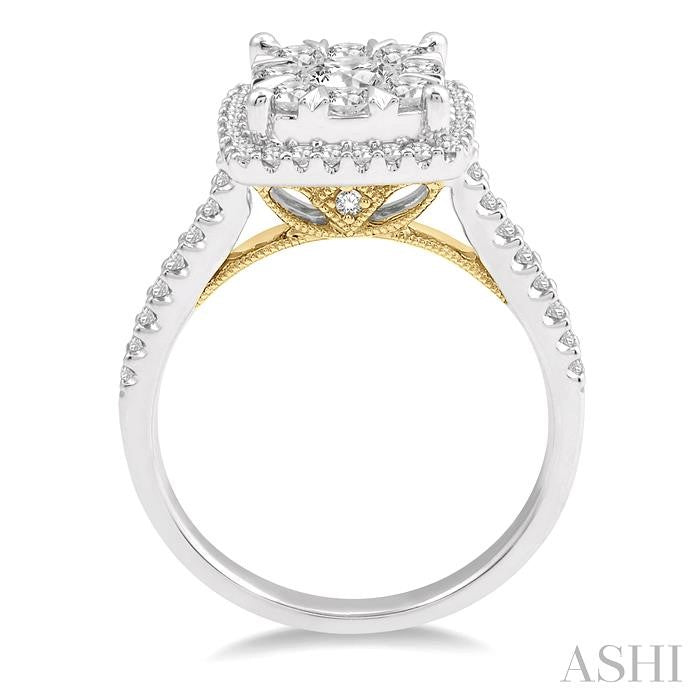 Cushion Shape Halo Lovebright Essential Diamond Engagement Ring