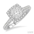 Cushion Shape Halo Lovebright Essential Diamond Engagement Ring