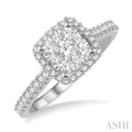 Cushion Shape Halo Lovebright Essential Diamond Engagement Ring