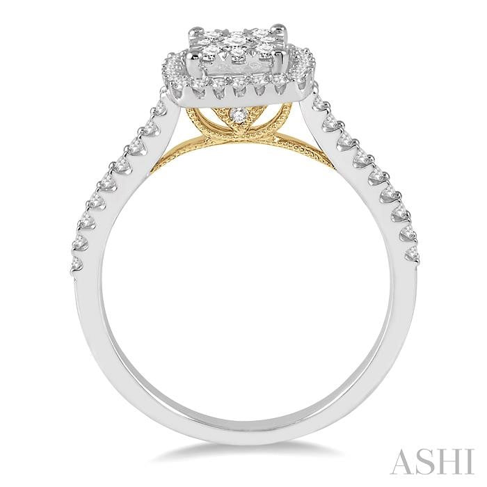 Cushion Shape Halo Lovebright Essential Diamond Engagement Ring