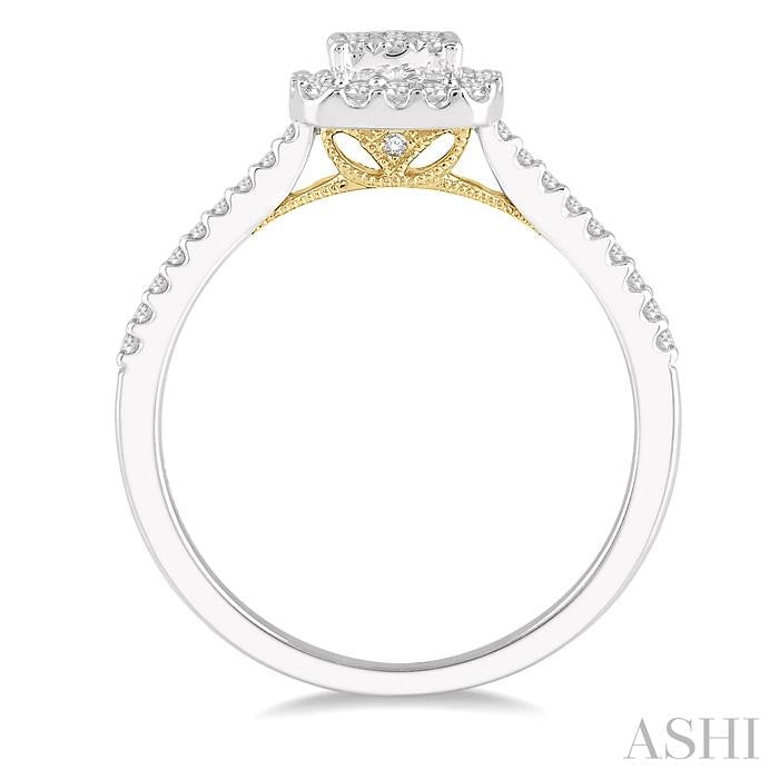 Cushion Shape Halo Lovebright Essential Diamond Engagement Ring