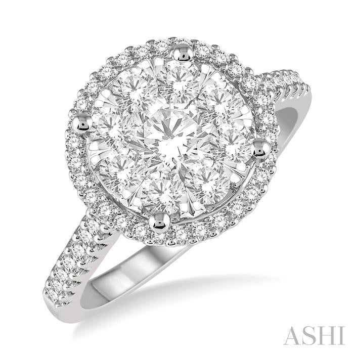Round Shape Halo Lovebright Essential Diamond Engagement Ring