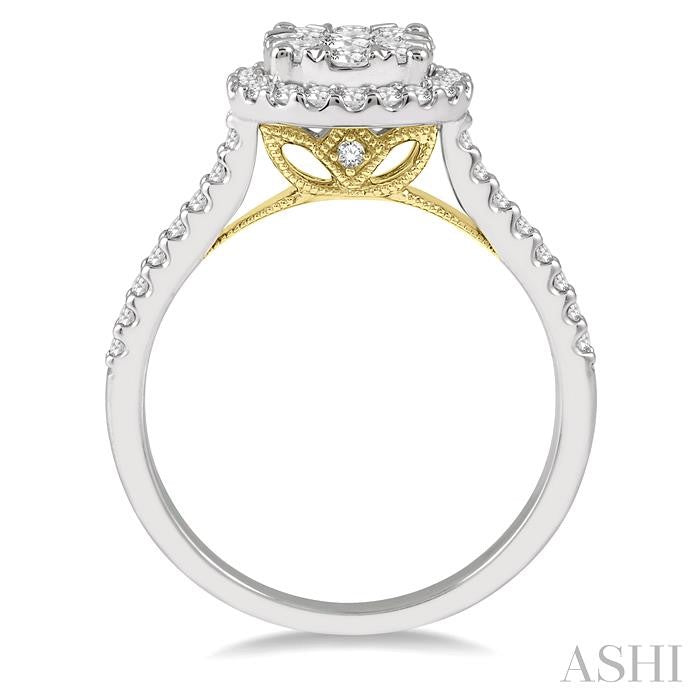 Round Shape Halo Lovebright Essential Diamond Engagement Ring