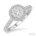 Round Shape Halo Lovebright Essential Diamond Engagement Ring