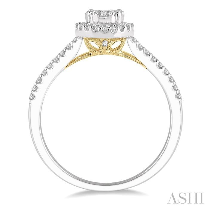 Round Shape Halo Lovebright Essential Diamond Engagement Ring