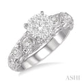 Round Shape Lovebright Diamond Engagement Ring