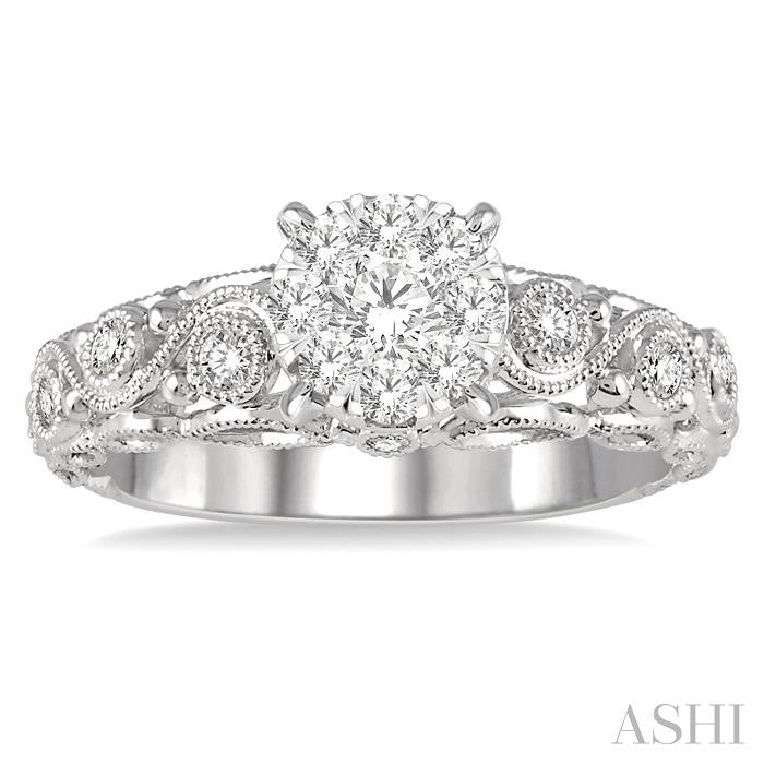 Round Shape Lovebright Diamond Engagement Ring
