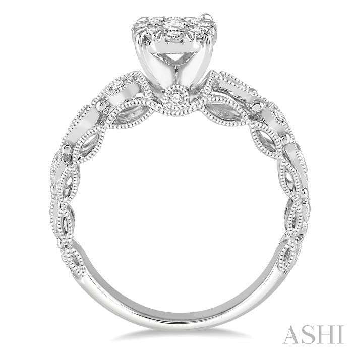 Round Shape Lovebright Diamond Engagement Ring