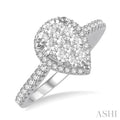 Pear Shape Halo Lovebright Essential Diamond Engagement Ring