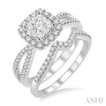 Cushion Shape Halo Lovebright Diamond Wedding Set