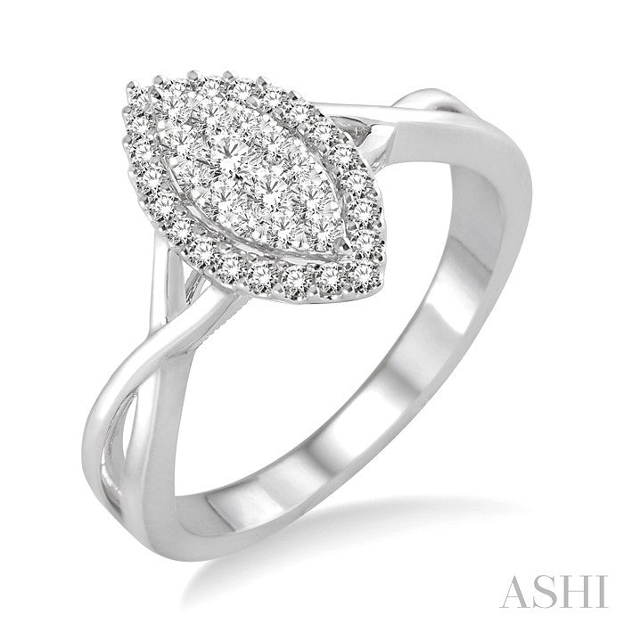 Marquise Shape Halo Lovebright Diamond Ring
