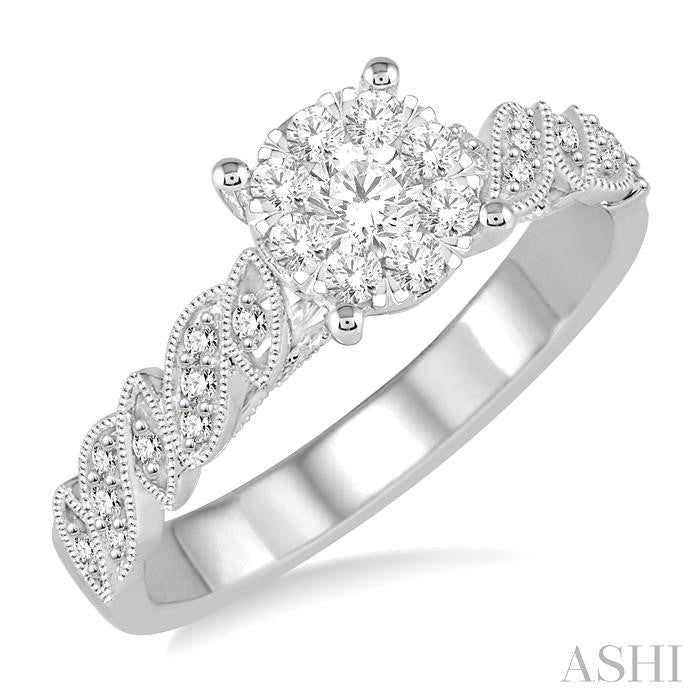 Round Shape Lovebright Diamond Engagement Ring