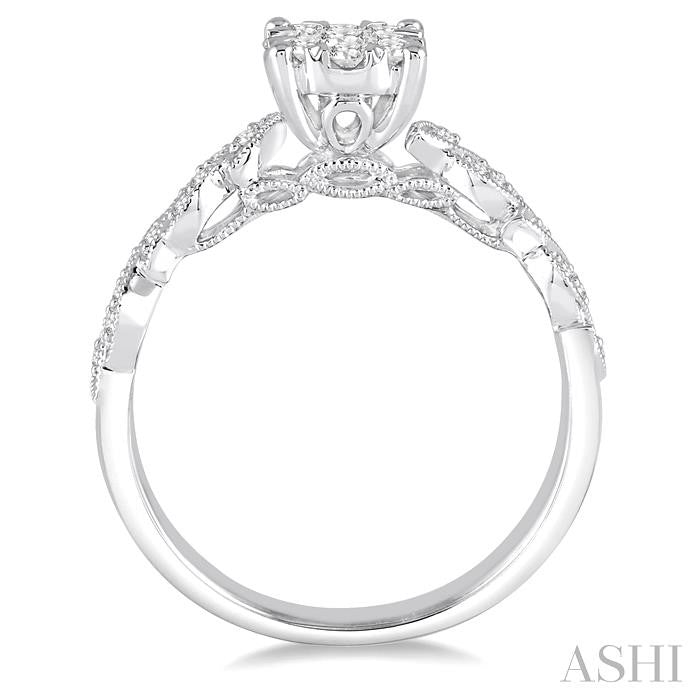 Round Shape Lovebright Diamond Engagement Ring