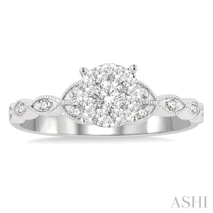 Round Shape Lovebright Diamond Engagement Ring