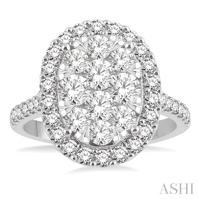 Oval Shape Halo Lovebright Essential Diamond Engagement Ring