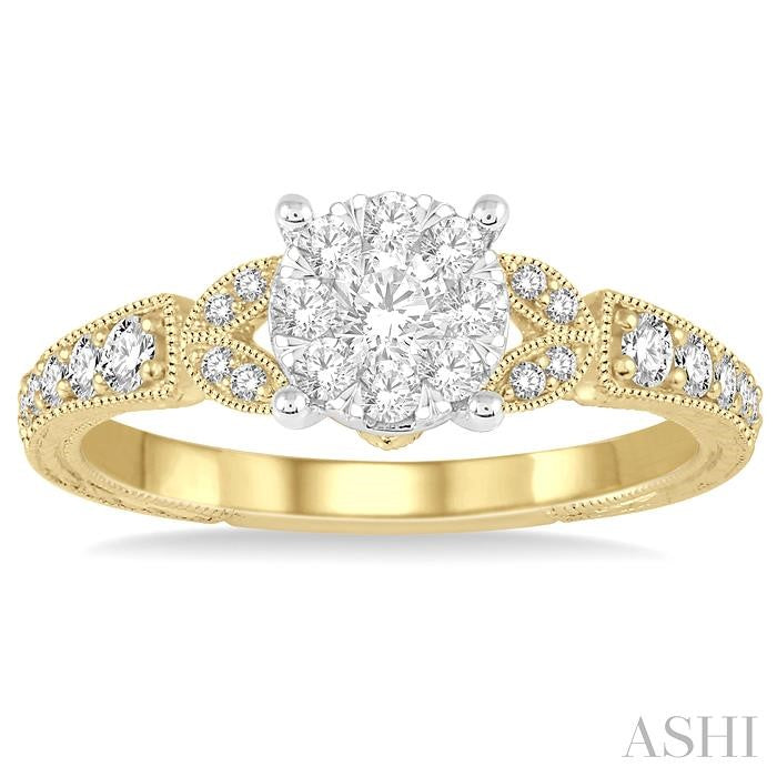 Round Shape Lovebright Diamond Engagement Ring