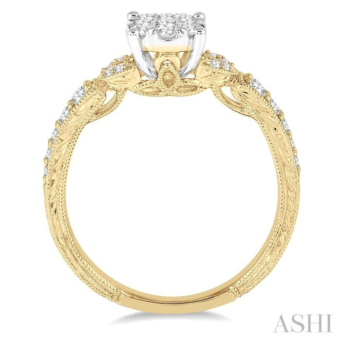 Round Shape Lovebright Diamond Engagement Ring