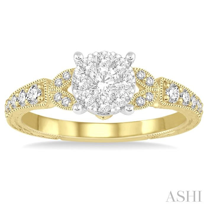 Round Shape Lovebright Diamond Engagement Ring