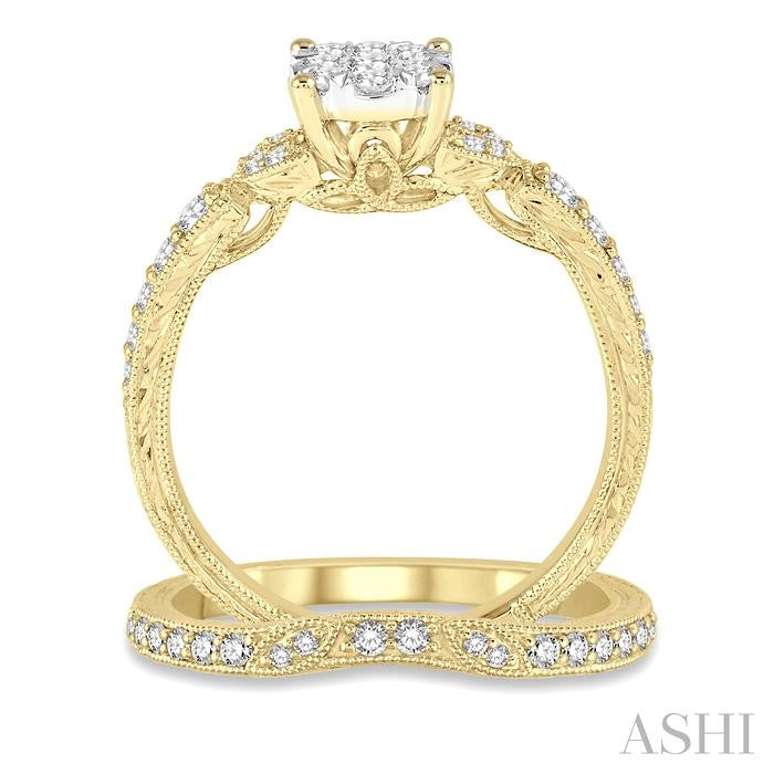 Round Shape Lovebright Diamond Wedding Set