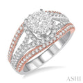 Round Shape Halo Lovebright Diamond Engagement Ring