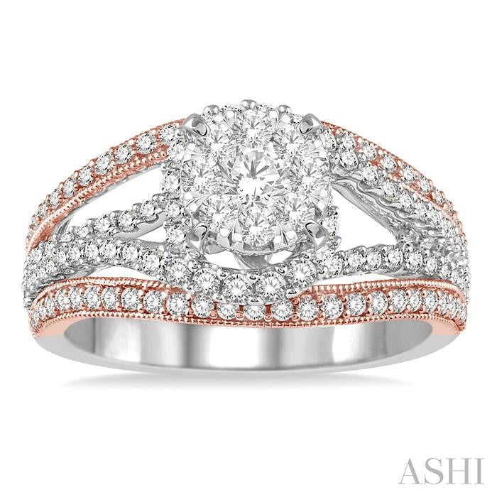 Round Shape Halo Lovebright Diamond Engagement Ring