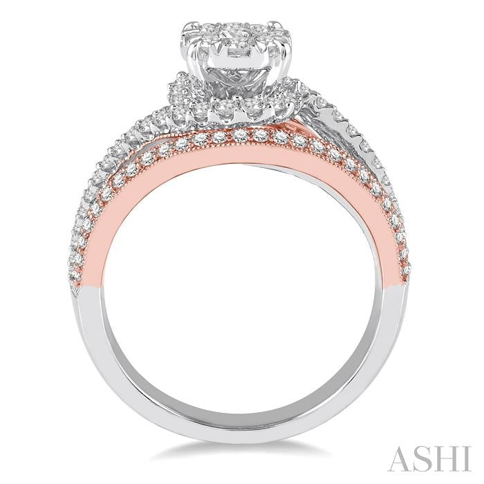 Round Shape Halo Lovebright Diamond Engagement Ring