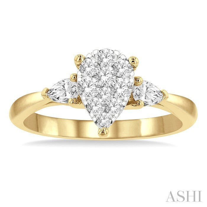 Pear Shape Lovebright Diamond Engagement Ring