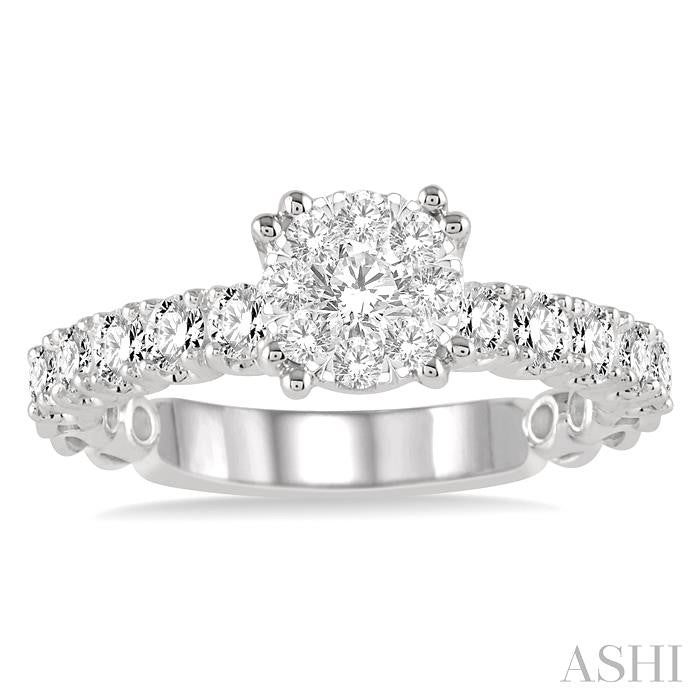 Round Shape Lovebright Diamond Engagement Ring