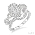 Pear Shape Halo Lovebright Diamond Wedding Set