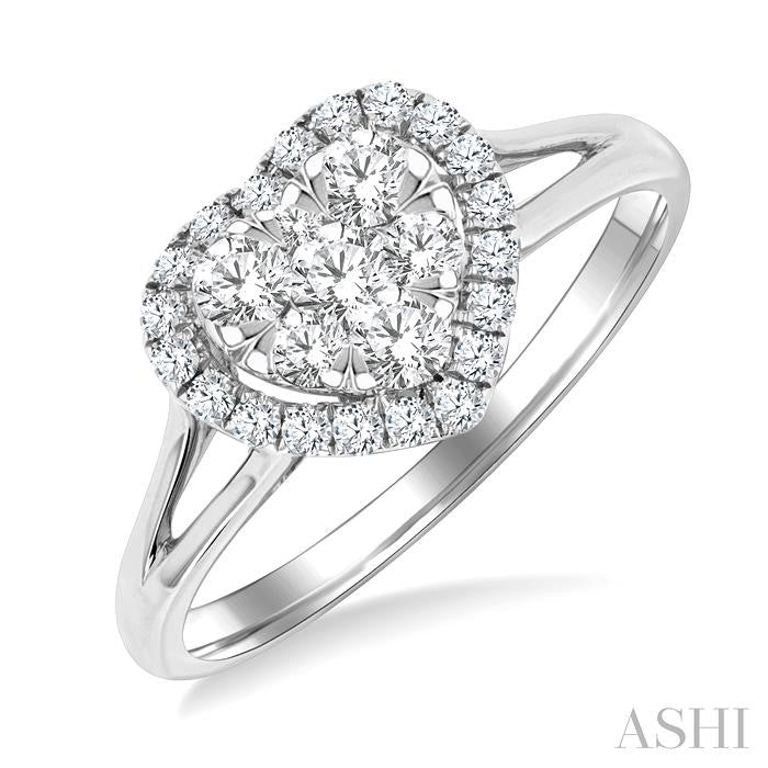 Heart Shape Halo Lovebright Diamond Engagement Ring