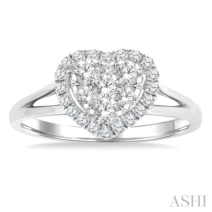 Heart Shape Halo Lovebright Diamond Engagement Ring