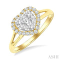 Heart Shape Halo Lovebright Diamond Engagement Ring