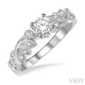 Round Shape Semi-Mount Diamond Engagement Ring