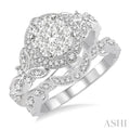 Round Shape Halo Lovebright Diamond Wedding Set