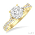 Round Shape Lovebright Diamond Engagement Ring
