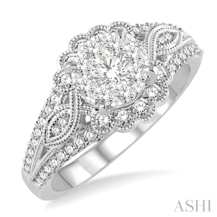 Round Shape Lovebright Diamond Engagement Ring