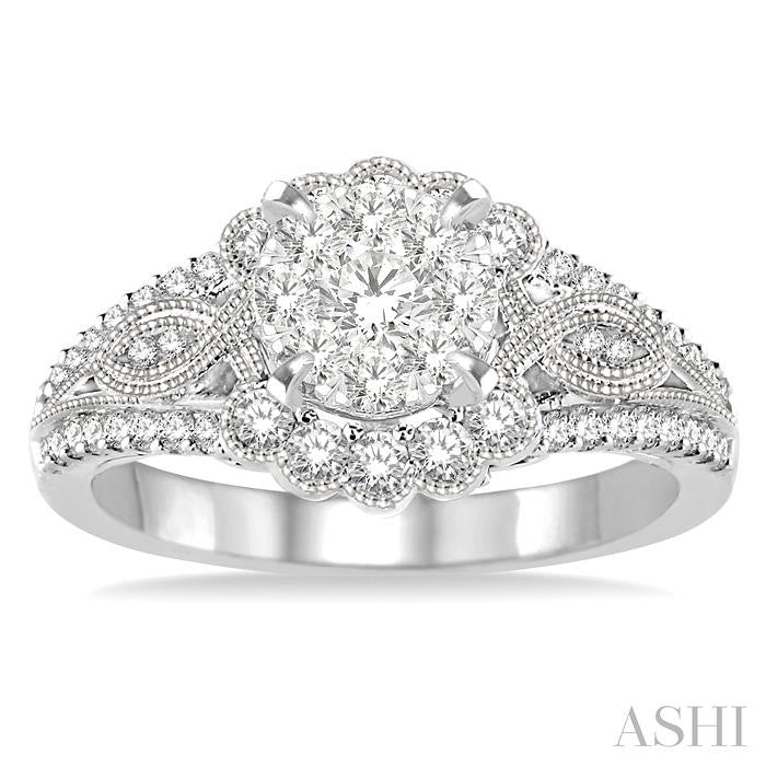 Round Shape Lovebright Diamond Engagement Ring