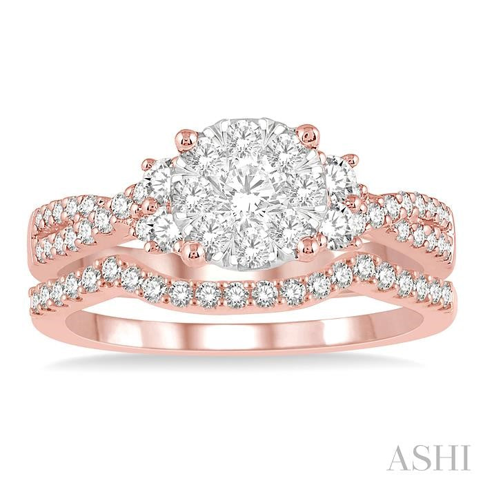 Round Shape Lovebright Diamond Wedding Set