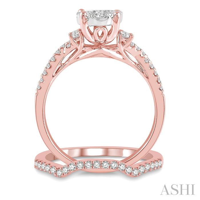 Round Shape Lovebright Diamond Wedding Set