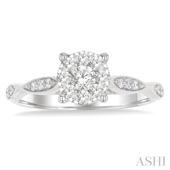 Round Shape Lovebright Diamond Engagement Ring