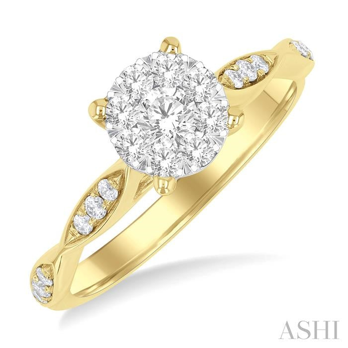 Round Shape Lovebright Diamond Engagement Ring