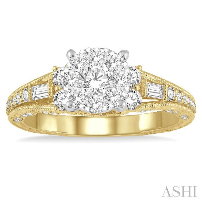 Round Shape Lovebright Diamond Engagement Ring