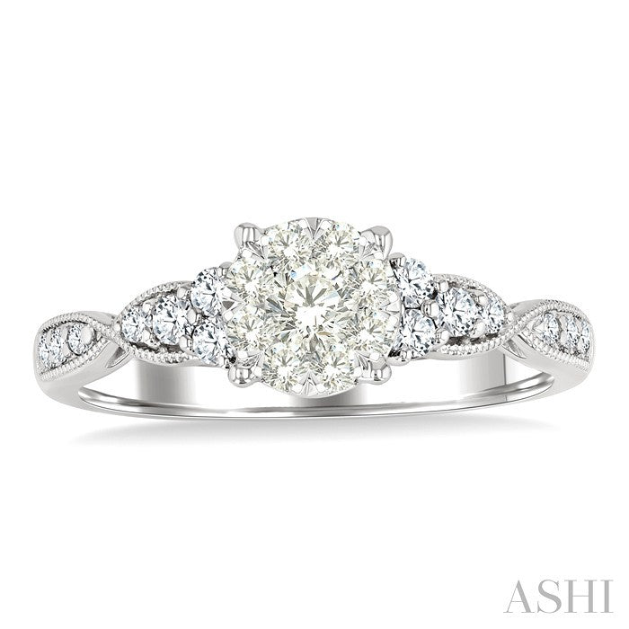 Round Shape Lovebright Diamond Engagement Ring