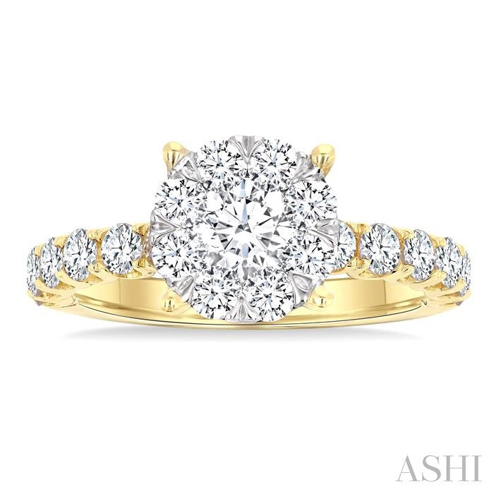 Round Shape Lovebright Diamond Engagement Ring