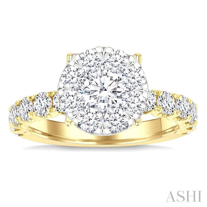 Round Shape Lovebright Diamond Engagement Ring