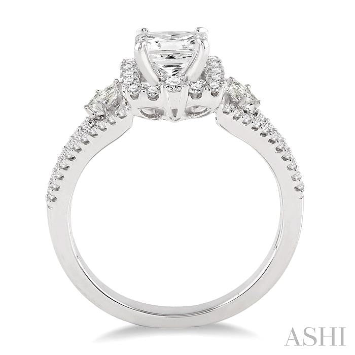 Princess Shape Halo Diamond Engagement Ring